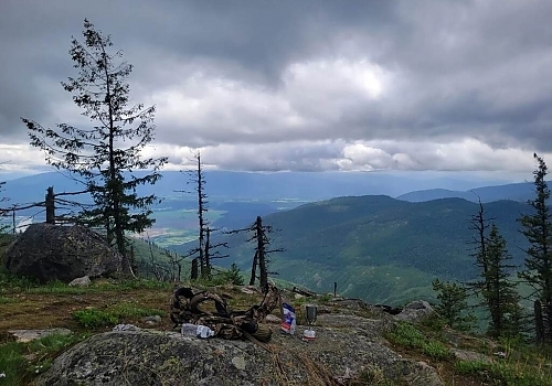  Abandoned campsite area on cloudy day
